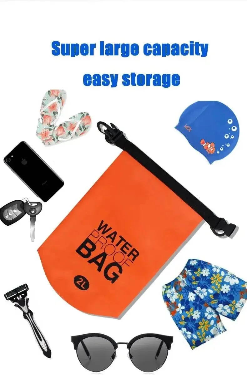 2 Liter Waterproof Dry Bag Storage Swimming Kayak River Hiking Float Sailing Canoe Diving Compression Backpack