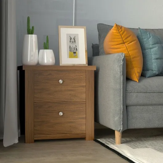 2- Tiers Bedside Sofa Table -Walnut