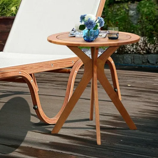 27" Outdoor Round Solid Wood Coffee Side Bistro Table