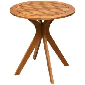 27" Outdoor Round Solid Wood Coffee Side Bistro Table