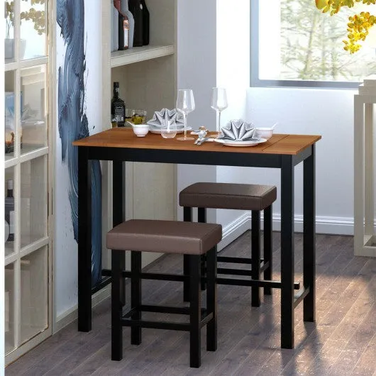 3 Piece Set Pub Dining Table with Stools