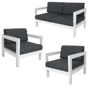 3pc Outdoor Sofa Lounge Set, Aluminium, Weatherproof