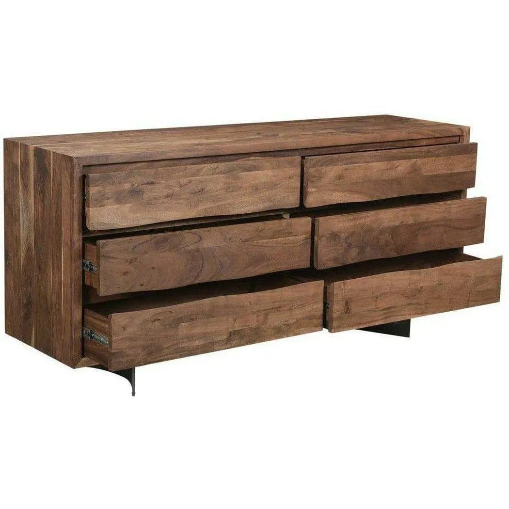 72 Inch Dresser Smoked Brown Industrial