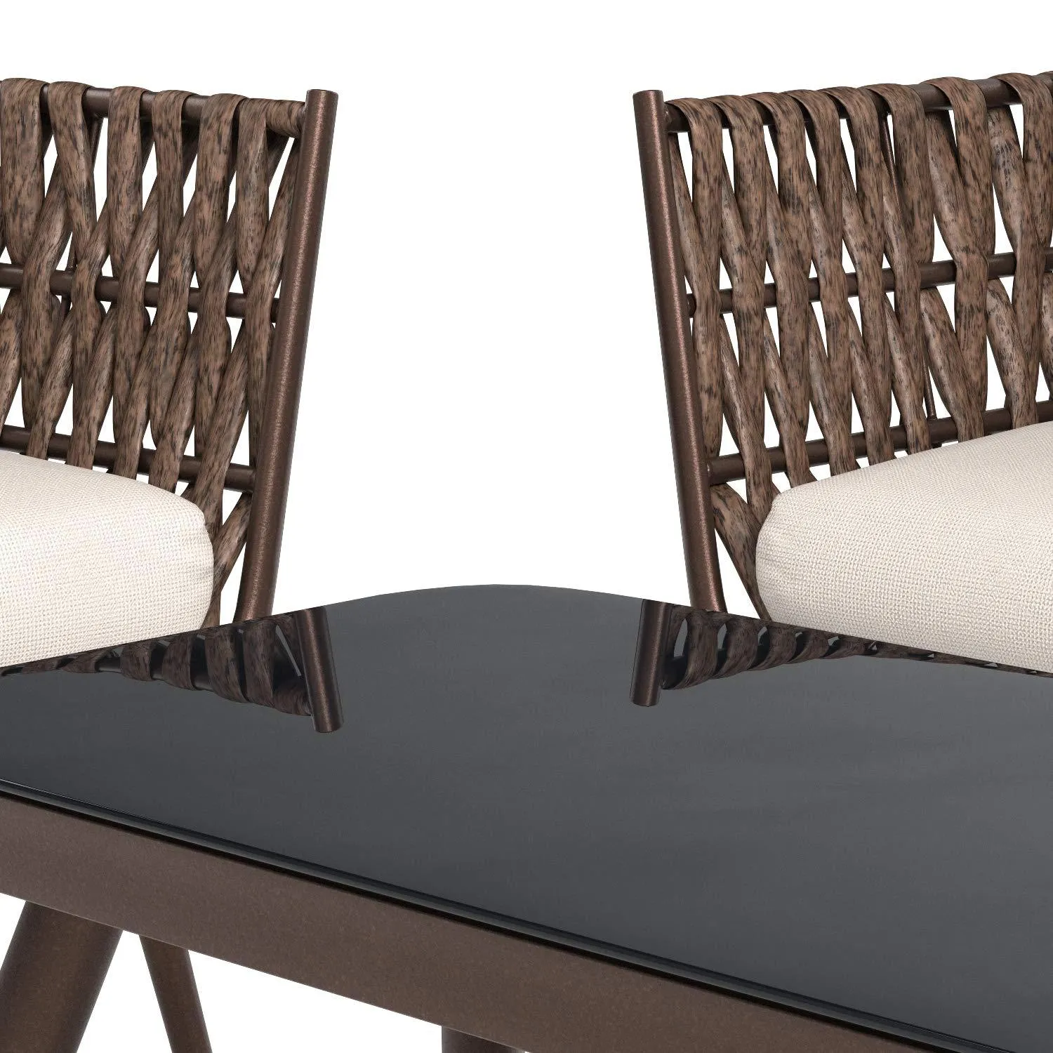 AmazonBasics 4-Piece PE Rattan Wicker Outdoor Furniture Patio Set