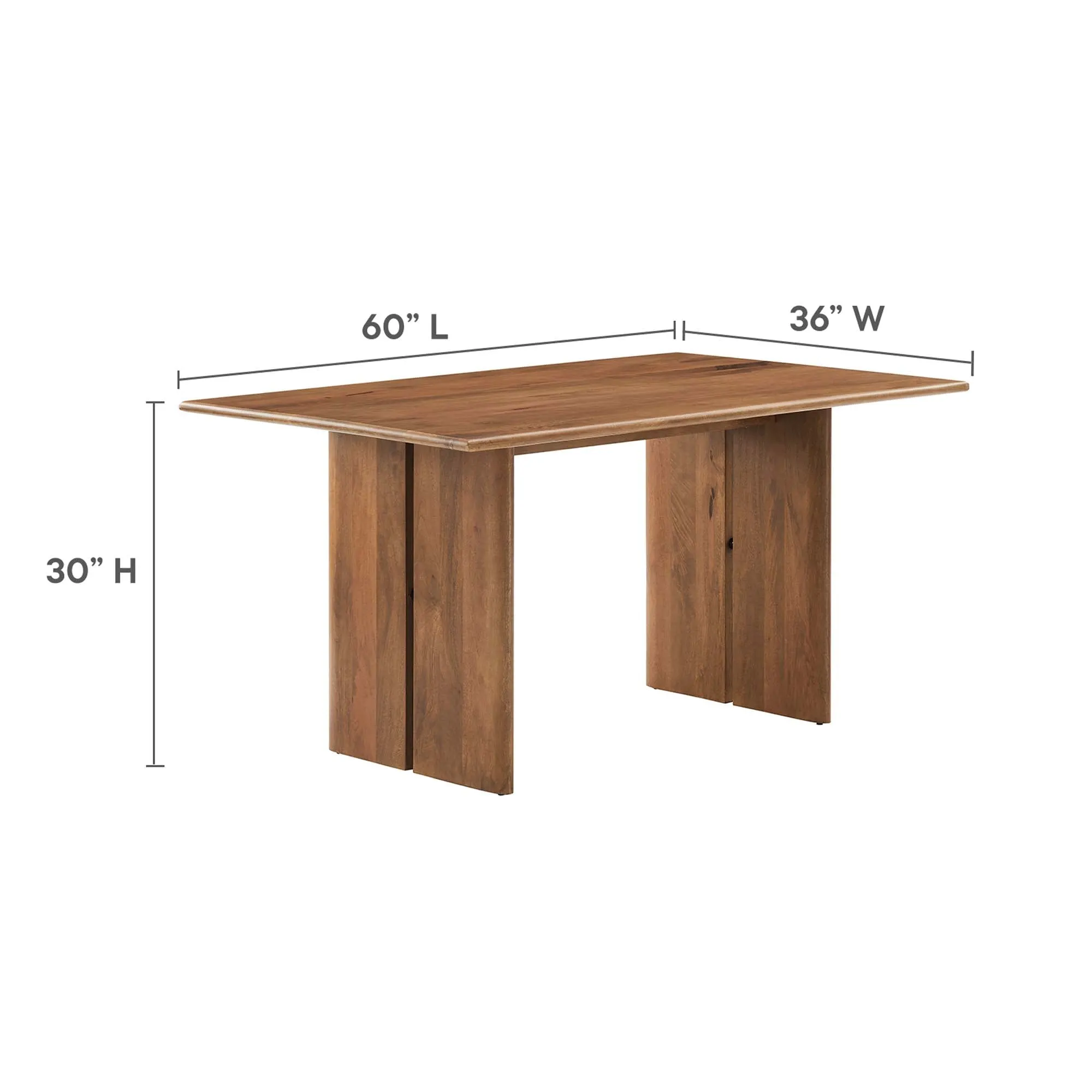 Amistad 60" Wood Dining Table and Bench Set by Modway