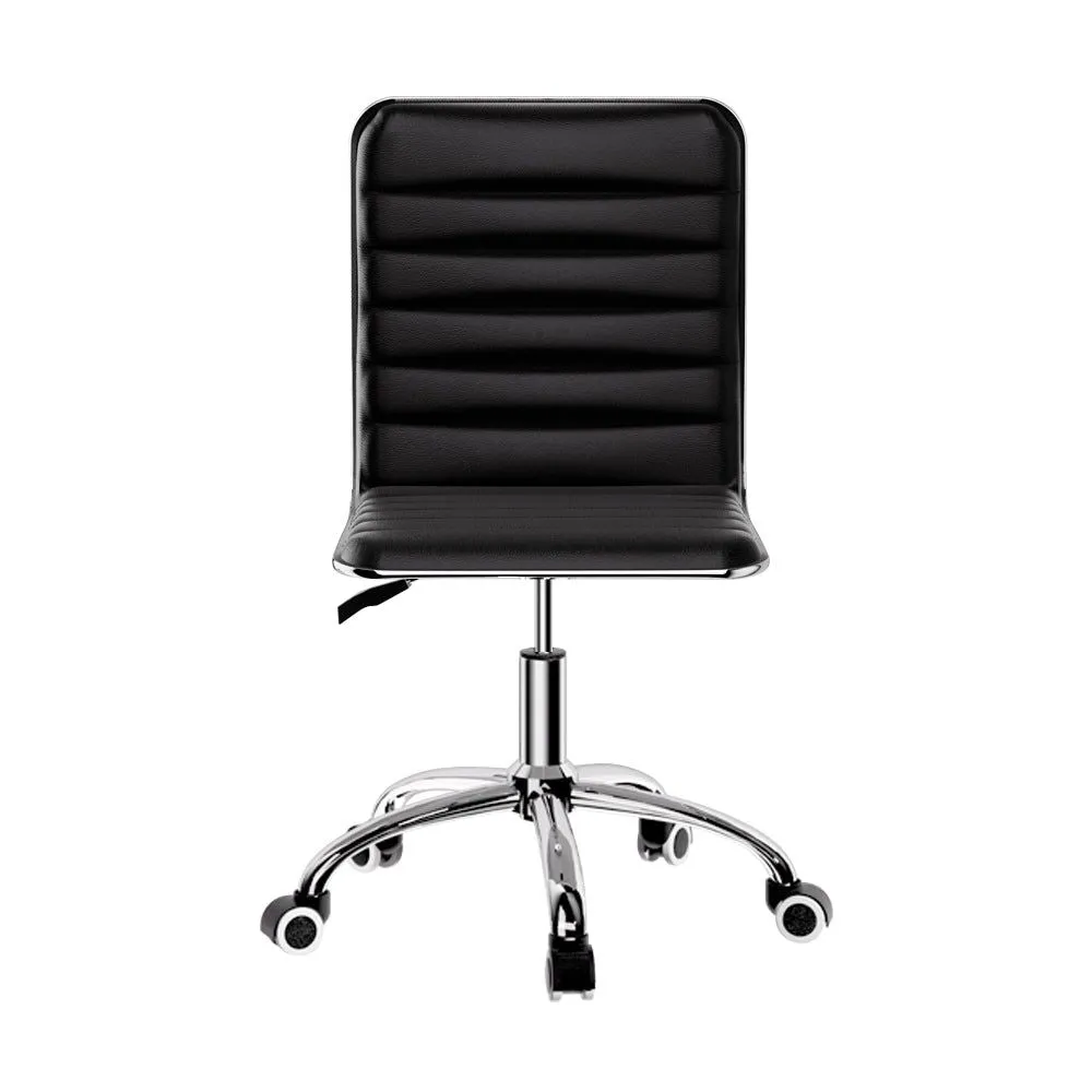 Artiss Office Chair Computer Desk Gaming Chairs PU Leather Low Back Black