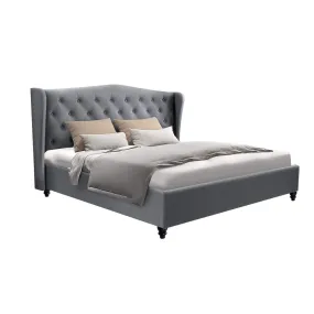 Artiss Pier Bed Frame Fabric - Grey Queen