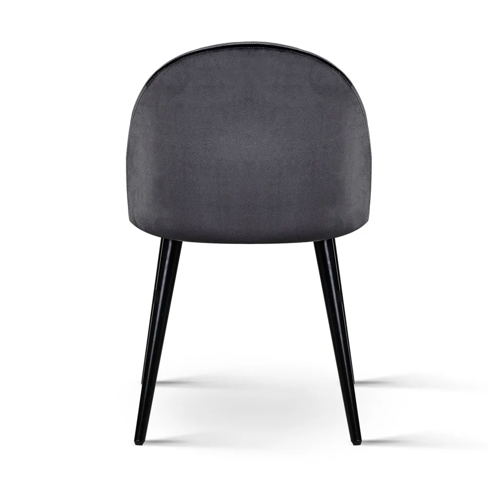 Artiss Velvet Modern Dining Chair - Dark Grey