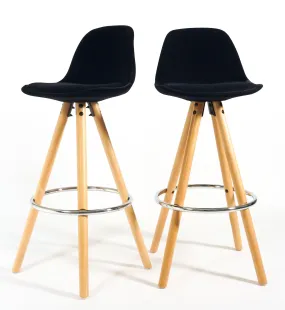 Barcelona Bar Stools Matte Velvet - Black