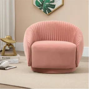 Barrel Arm Chair Embossing Fleece Upholstered Accent Sofa Chair