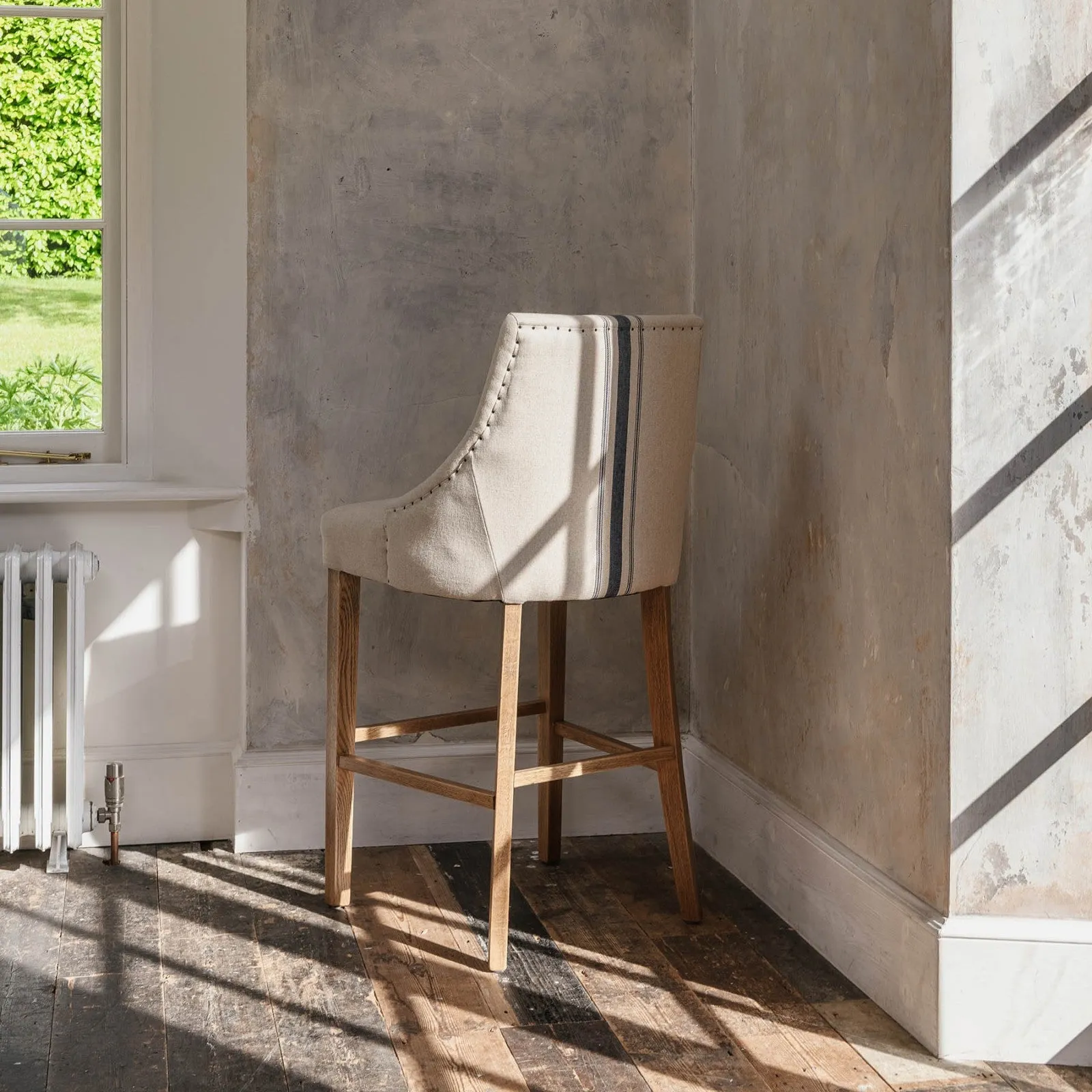 Blue Stripe Bar Stool