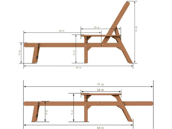 Chaise Lounge with 5-Level Adjustable Backrest & Premium Weather-Proof Poly Lumber Construction