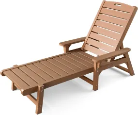 Chaise Lounge with 5-Level Adjustable Backrest & Premium Weather-Proof Poly Lumber Construction