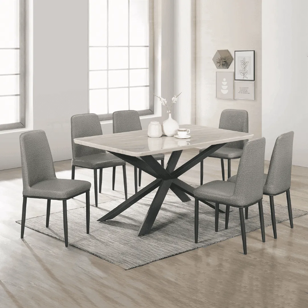 Chiara Marble Dining Set (1 6)