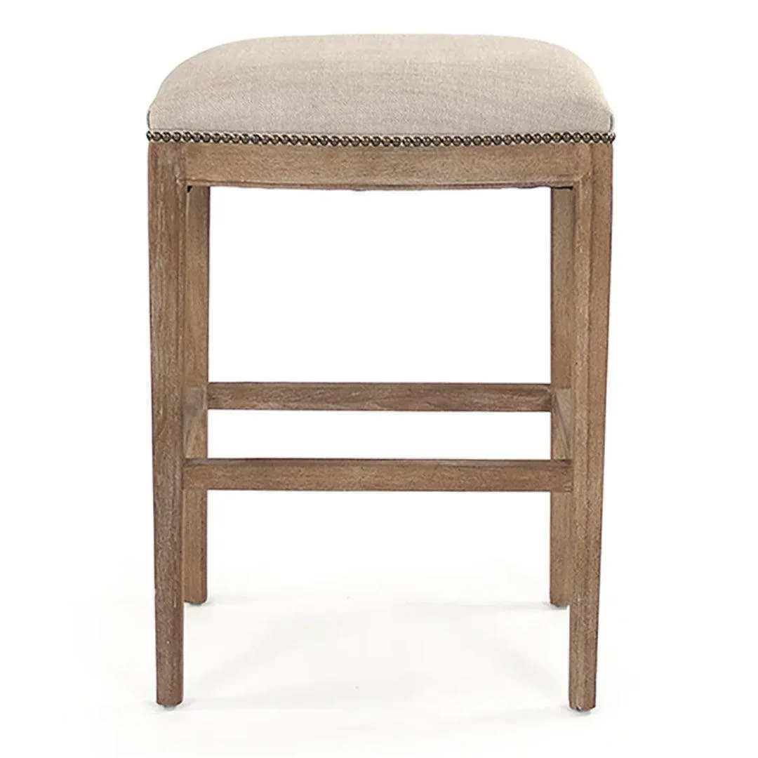 Cora Bar Stool with Nailhead Trim