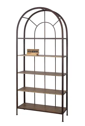 Creative Co-op Metal Framed Bookshelf with 5 Wood Shelves