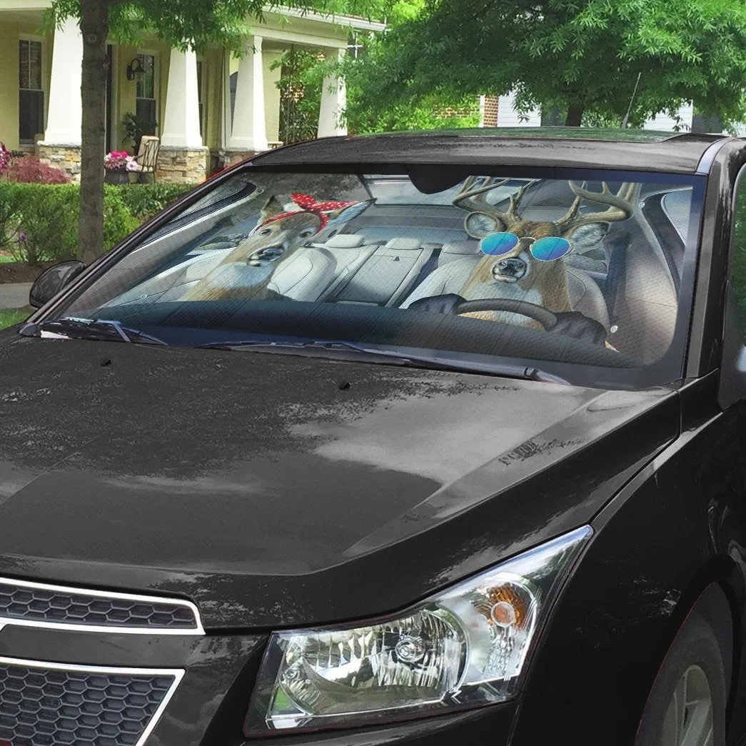 Deer Couple Car Auto Sunshade