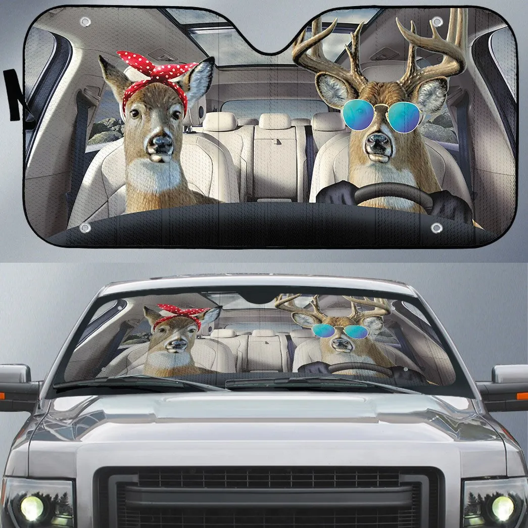 Deer Couple Car Auto Sunshade