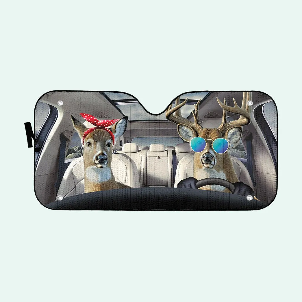 Deer Couple Car Auto Sunshade