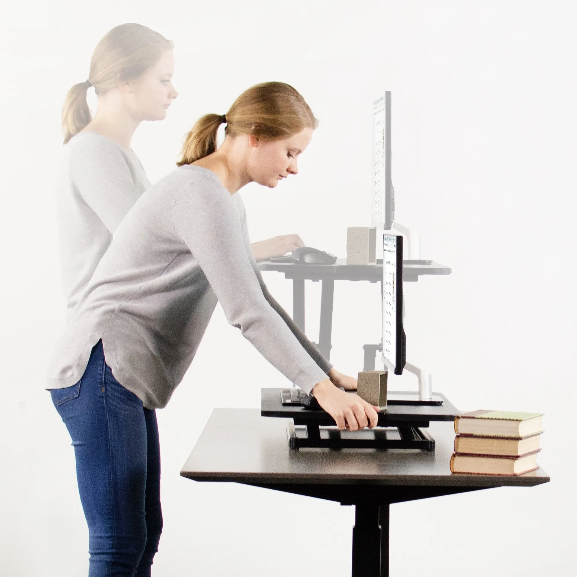 Desk Converter Riser Workstation with Adjustable Height (Single)