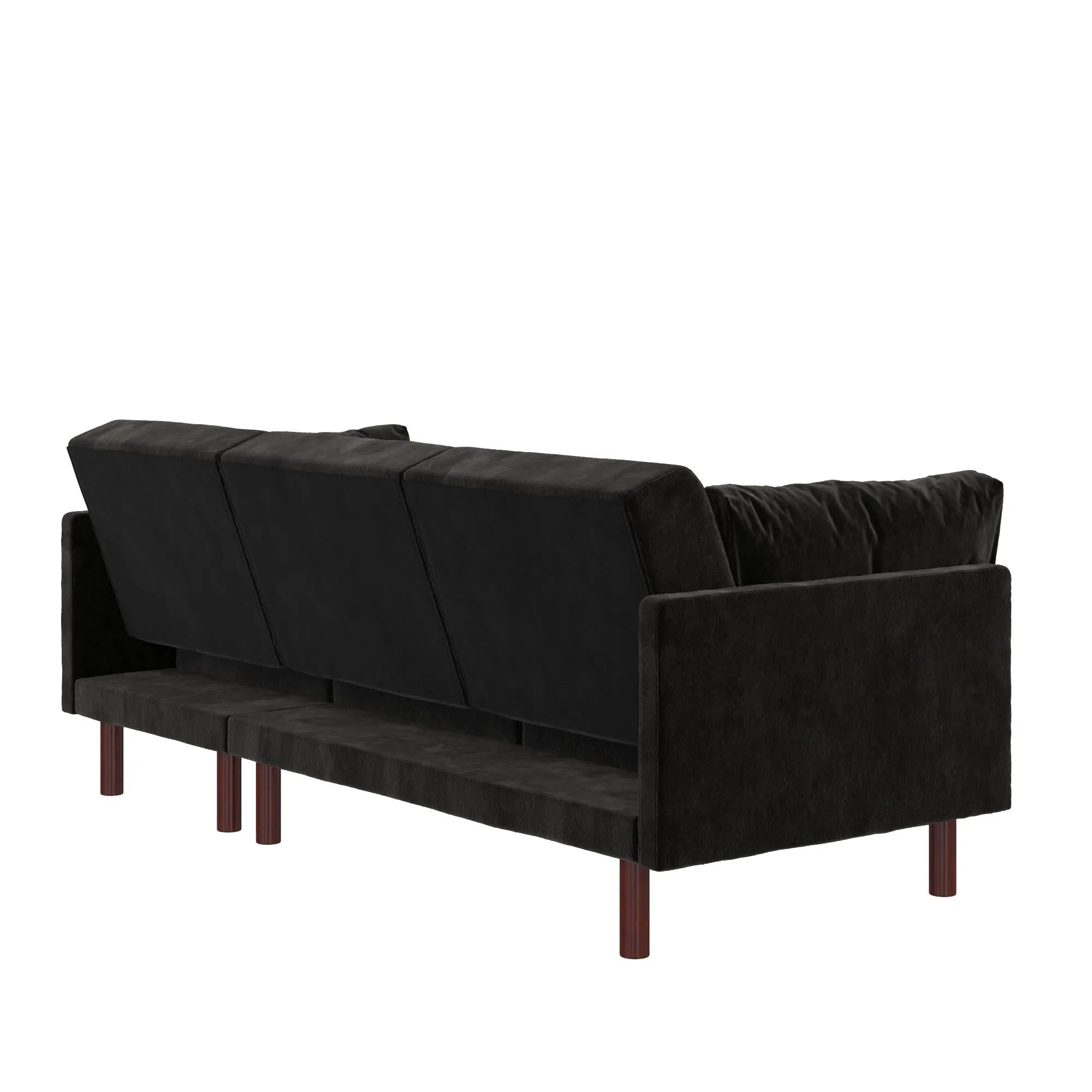 DHP Clair Coil Reversible Sectional Futon, Black