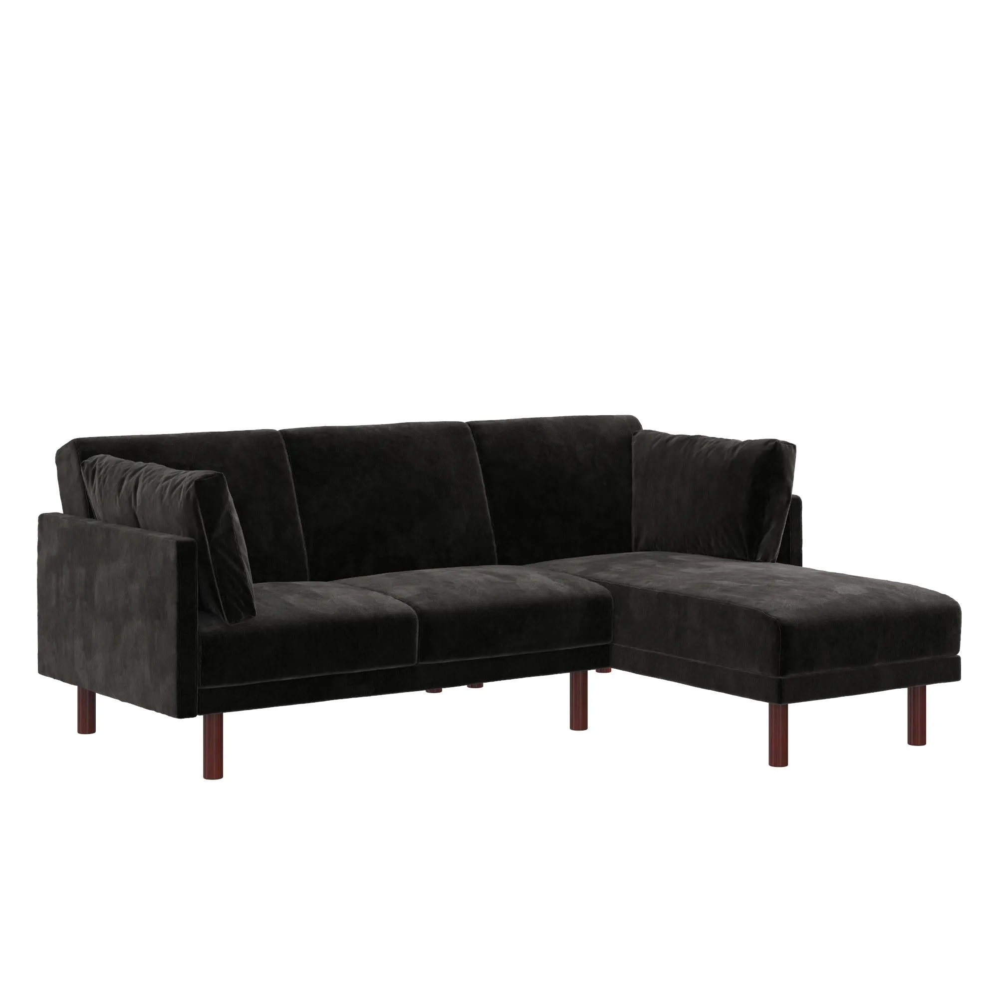 DHP Clair Coil Reversible Sectional Futon, Black