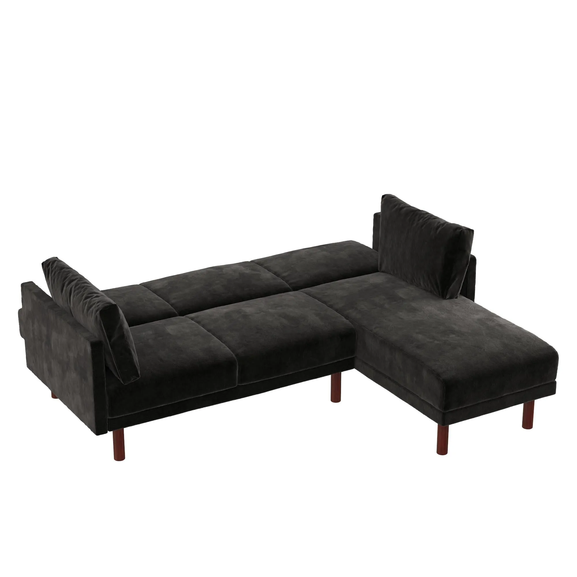 DHP Clair Coil Reversible Sectional Futon, Black