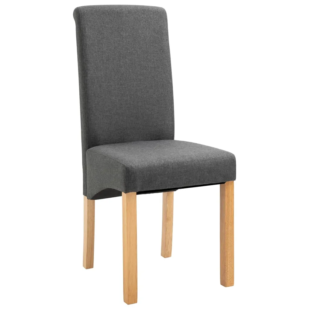 Dining Chairs 2 pcs Grey Fabric