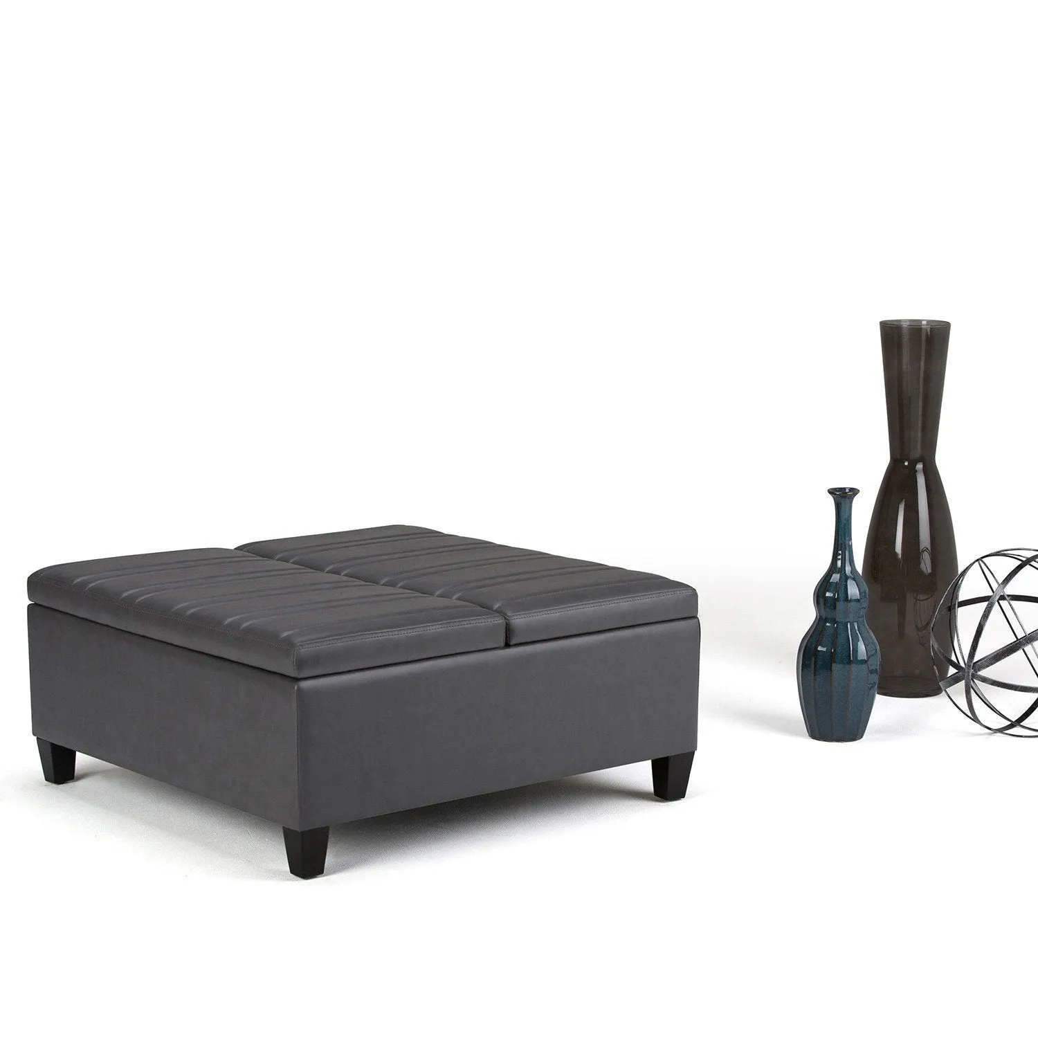 Ellis Table Ottoman in Vegan Leather