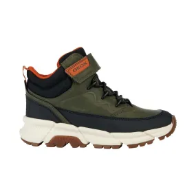 Geox Boy's (Sizes 30-41) Flexyper Green/Orange Waterproof