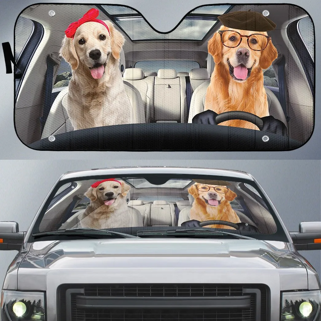 Golden Retrievers Dog Car Auto Sunshade