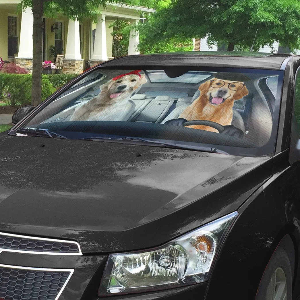 Golden Retrievers Dog Car Auto Sunshade