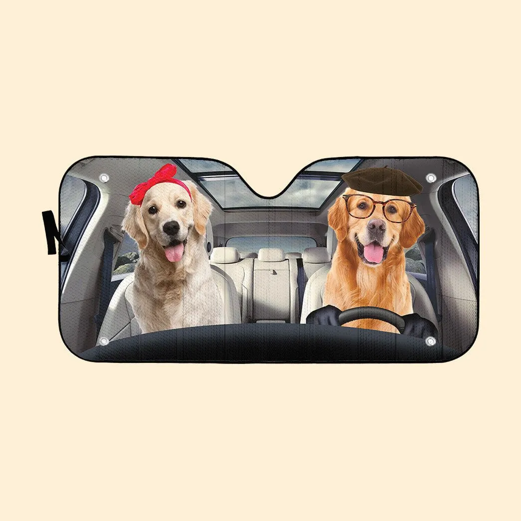 Golden Retrievers Dog Car Auto Sunshade