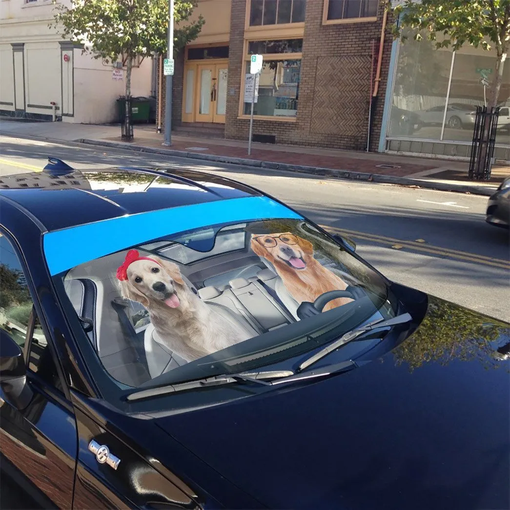 Golden Retrievers Dog Car Auto Sunshade