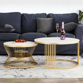 Hexa Golden Nesting Table Set of Two - Center Table