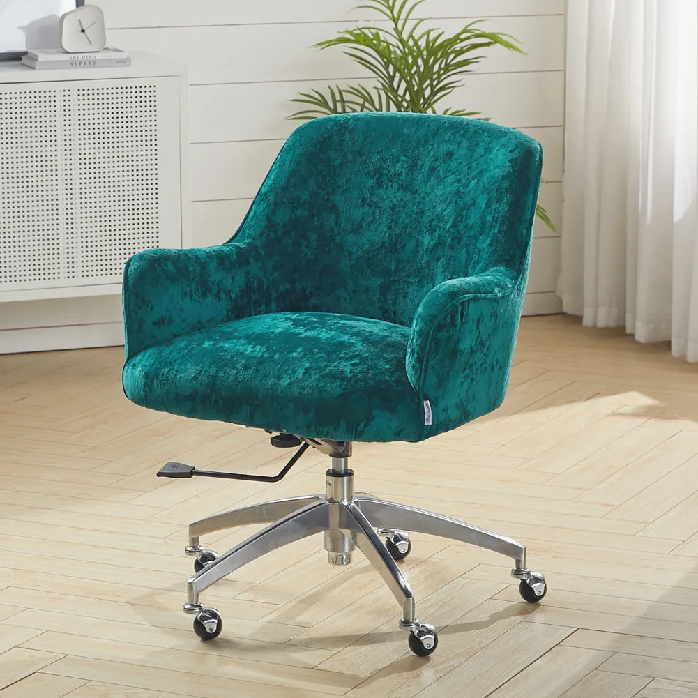 Home Office Velvet Swivel Chair Height-Adjustable Office Chair