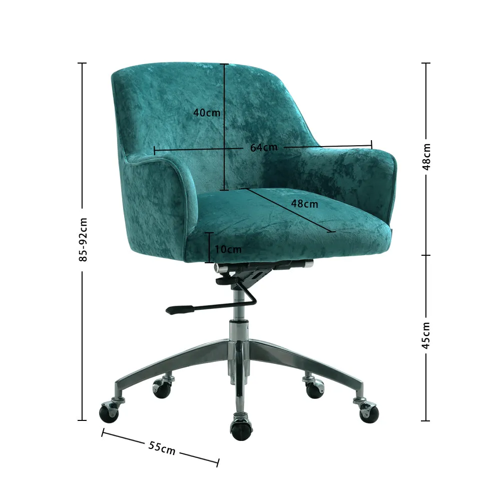 Home Office Velvet Swivel Chair Height-Adjustable Office Chair