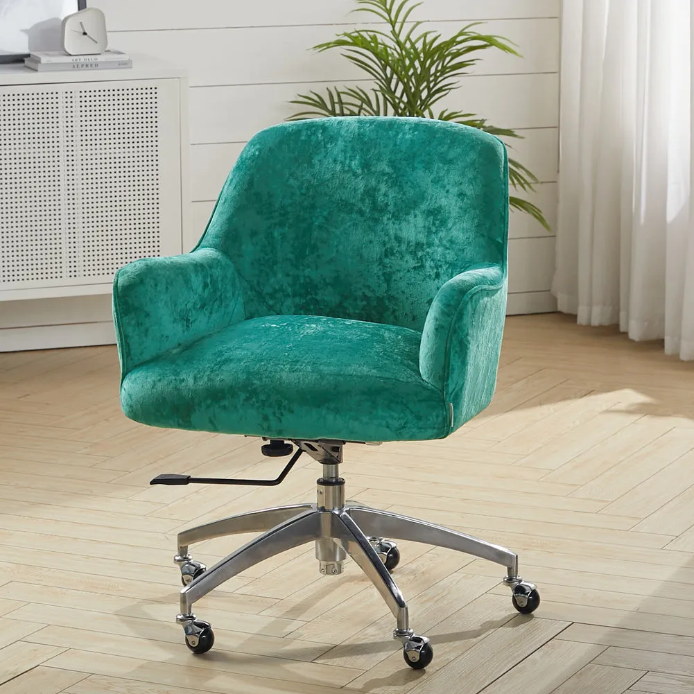 Home Office Velvet Swivel Chair Height-Adjustable Office Chair