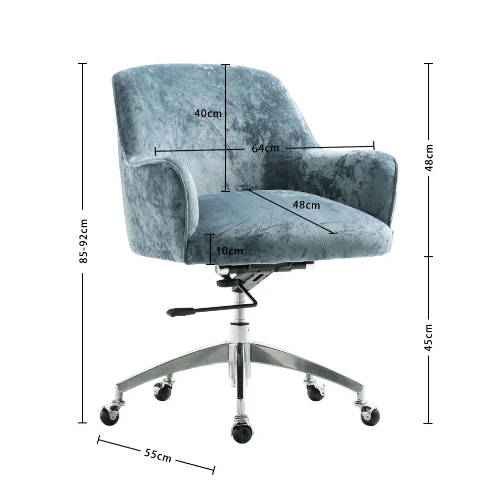 Home Office Velvet Swivel Chair Height-Adjustable Office Chair