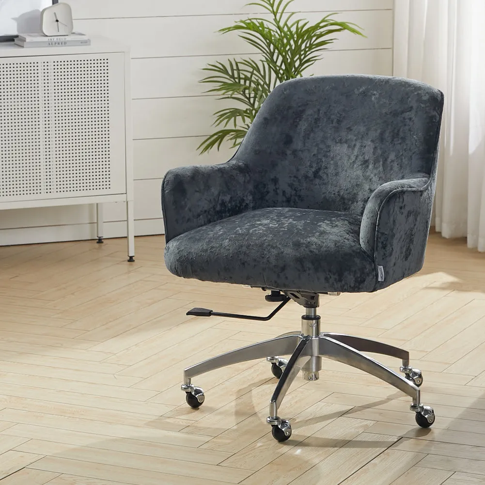 Home Office Velvet Swivel Chair Height-Adjustable Office Chair