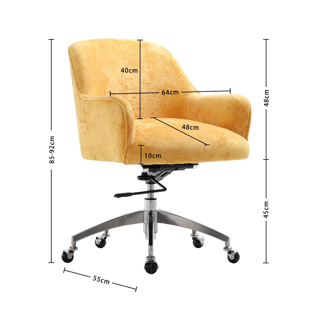 Home Office Velvet Swivel Chair Height-Adjustable Office Chair