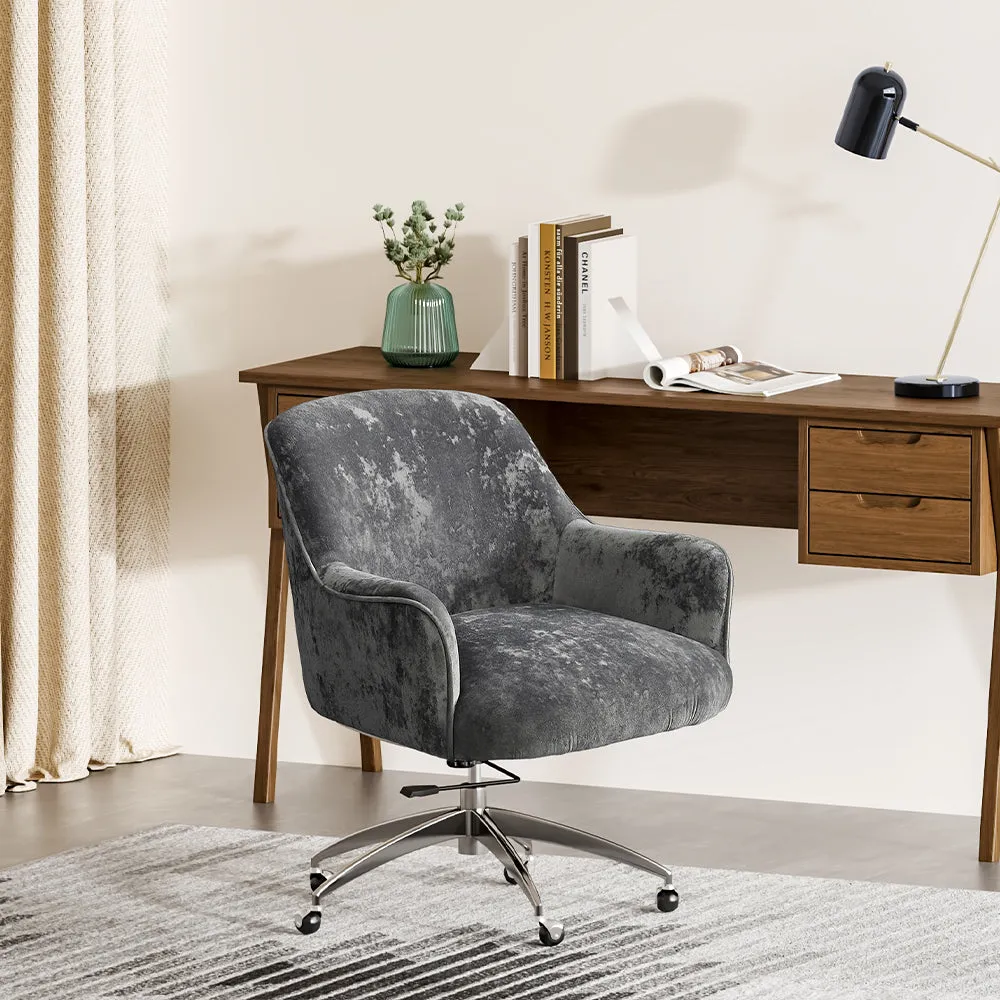 Home Office Velvet Swivel Chair Height-Adjustable Office Chair