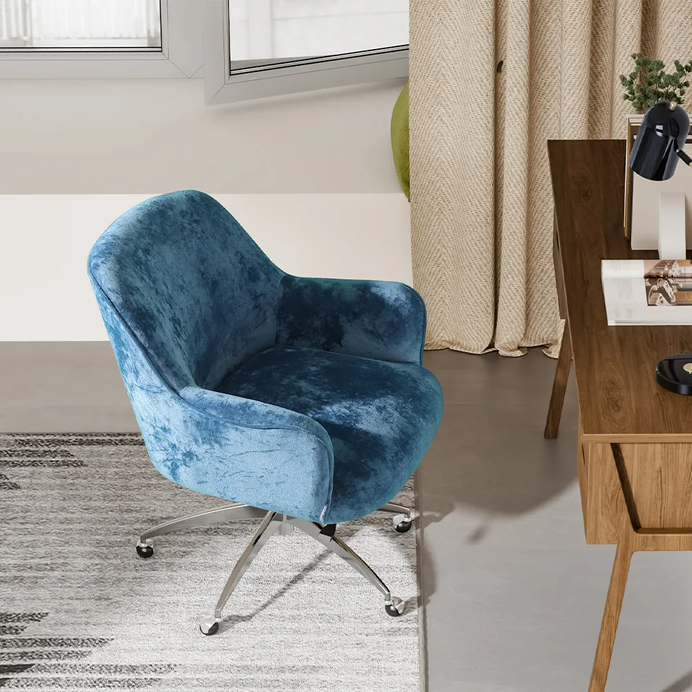 Home Office Velvet Swivel Chair Height-Adjustable Office Chair