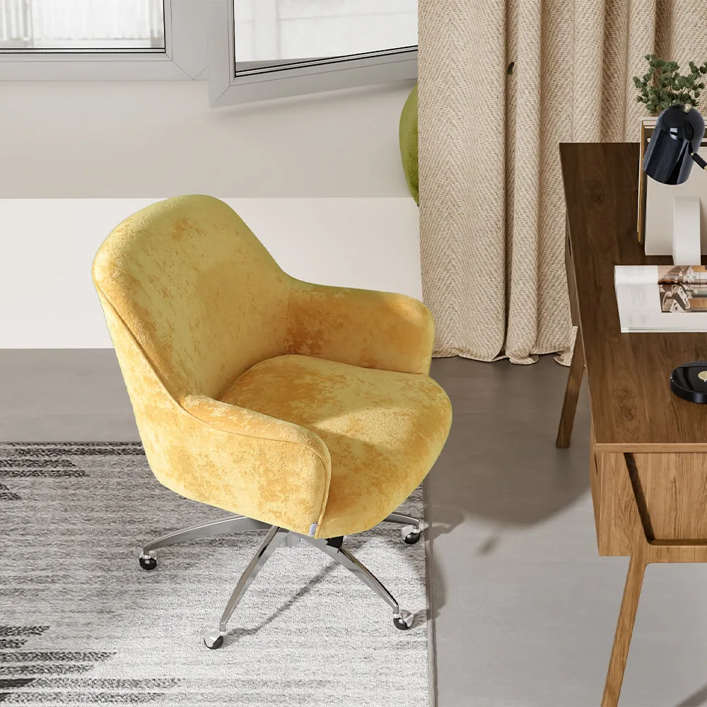 Home Office Velvet Swivel Chair Height-Adjustable Office Chair