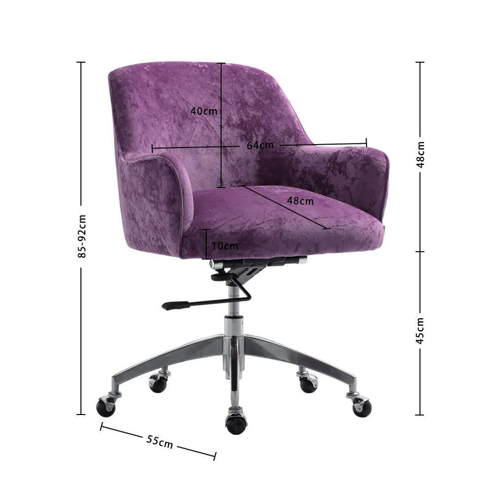 Home Office Velvet Swivel Chair Height-Adjustable Office Chair