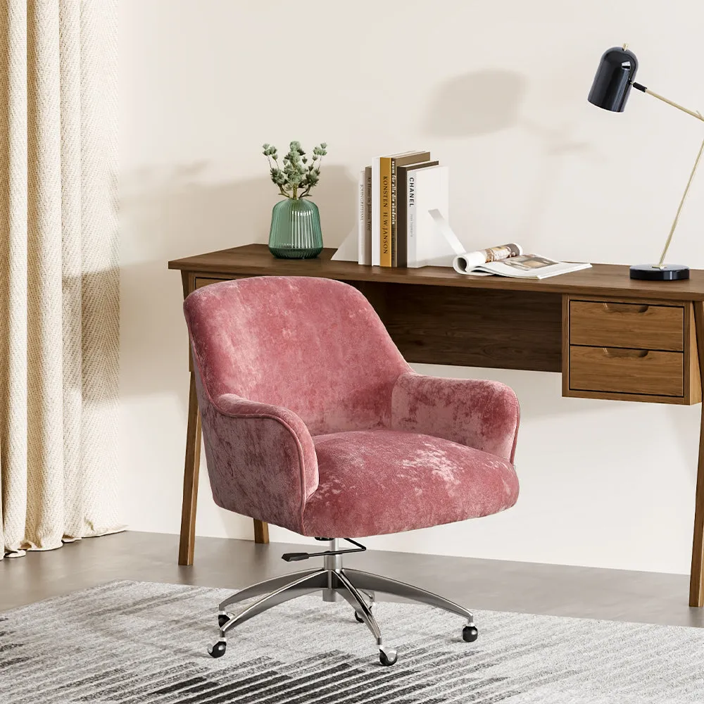 Home Office Velvet Swivel Chair Height-Adjustable Office Chair