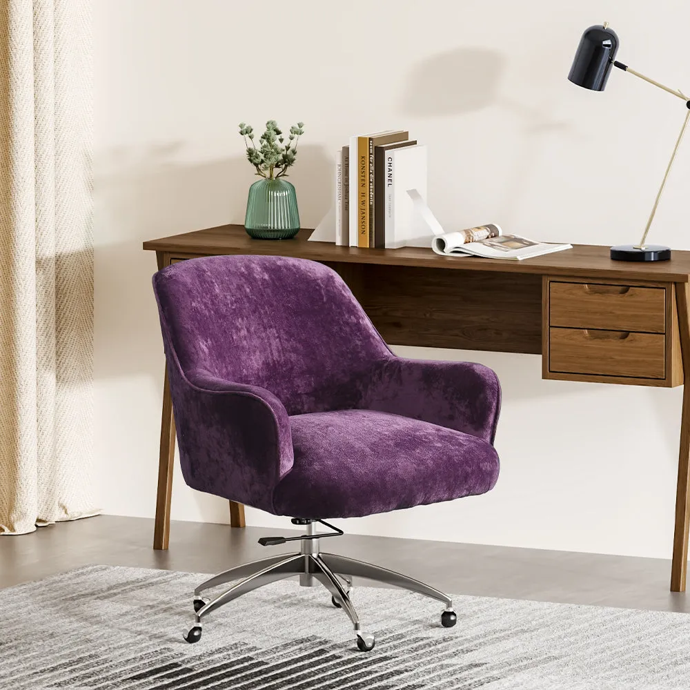 Home Office Velvet Swivel Chair Height-Adjustable Office Chair