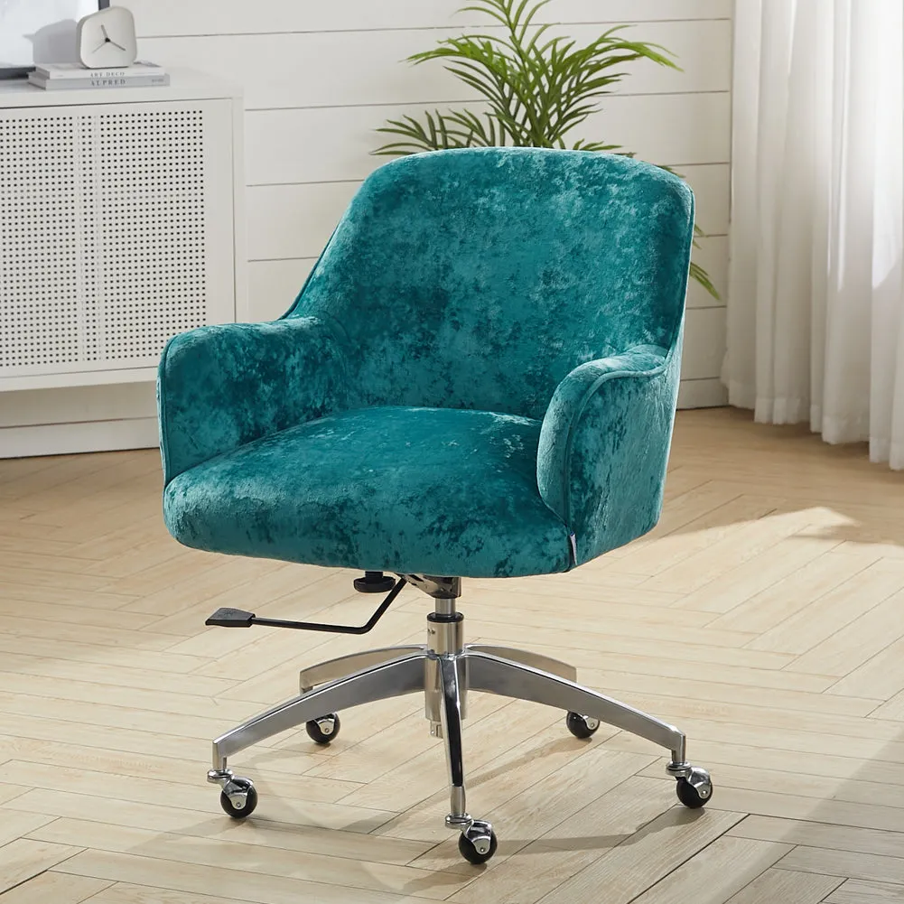 Home Office Velvet Swivel Chair Height-Adjustable Office Chair