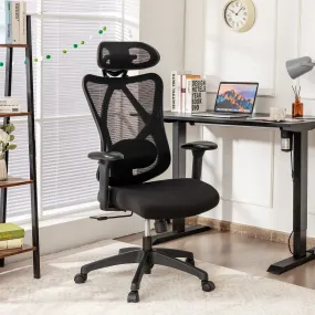 KOMFOTT Ergonomic Office Chair with Adjustable Lumbar Support, Armrests and Headrest