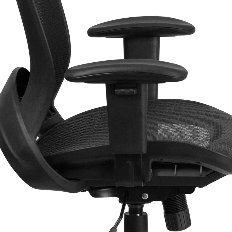 Mid-Back Transparent Black Mesh Executive Swivel Office Chair with Adjustable Arms